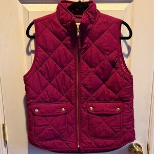 J. Crew Women's Quilted Vest - magenta